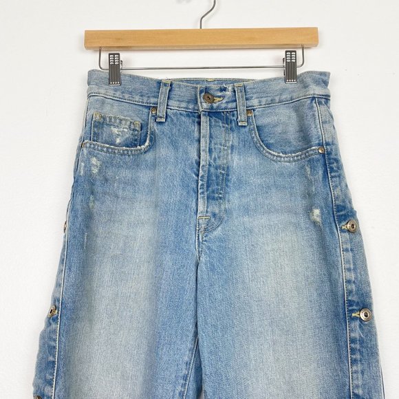 Jonathan Simkhai Manfriend Button Down Wide Leg Jeans - Picture 7 of 15